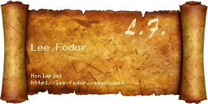 Lee Fodor névjegykártya